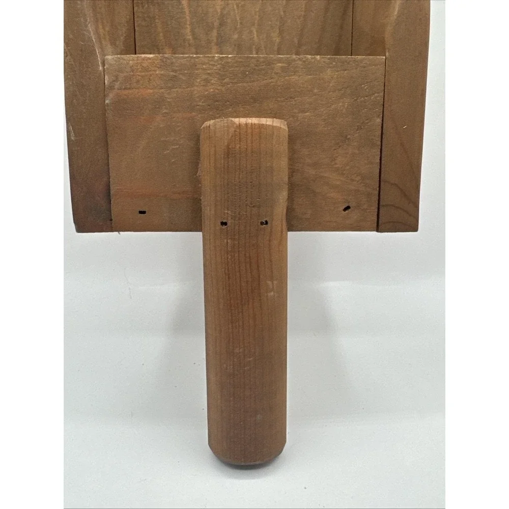 Unbranded‎ Wooden Scoop Hand Carved House Wall Pocket Brown Primitive Folk Art